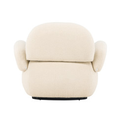 Fauteuil design en tissu bouclé beige SENIA