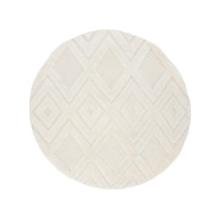 Tapis rond moderne en liane beige DYAH