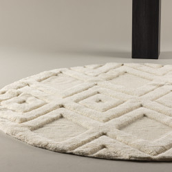 Tapis rond moderne en liane beige DYAH