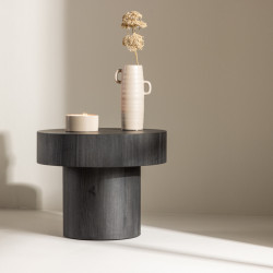 Table d'appoint noir en bois design MALU