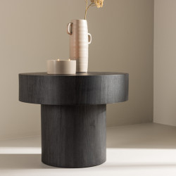 Table d'appoint noir en bois design MALU