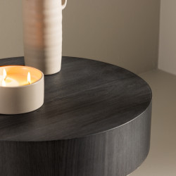 Table d'appoint noir en bois design MALU