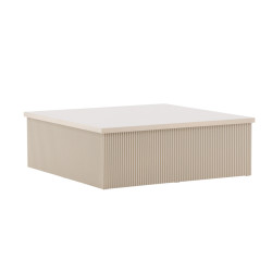 Table basse beige en bois design noir LYTIO