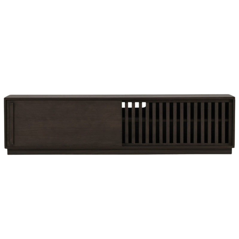 Meuble TV design en bois LURO - Beige, Noir, Marron