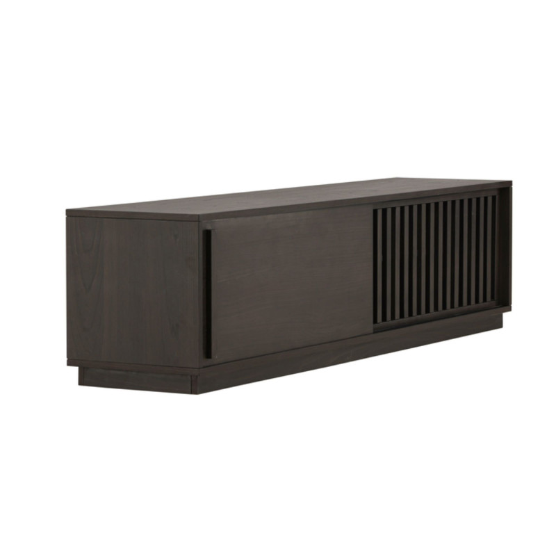 Meuble TV design en bois LURO - Beige, Noir, Marron