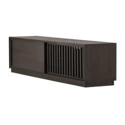 Meuble TV design en bois LURO - Beige, Noir, Marron