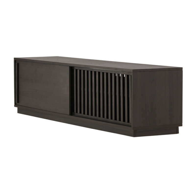 Meuble TV design en bois LURO - Beige, Noir, Marron