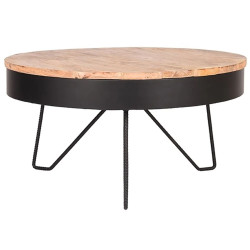 Table basse bois massif et acier 4 couleurs de finitions - Label 51