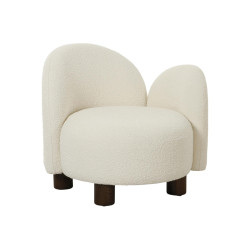 Fauteuil en tissu bouclé face à gaucge HONOLY