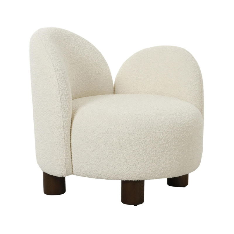 Fauteuil en tissu bouclé face à gaucge HONOLY