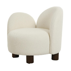 Fauteuil en tissu bouclé face à droite HONOLY