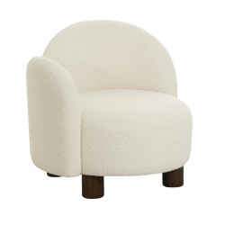 Fauteuil en tissu bouclé face à droite HONOLY