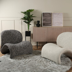 Fauteuil relax en tissu marron SONIMA