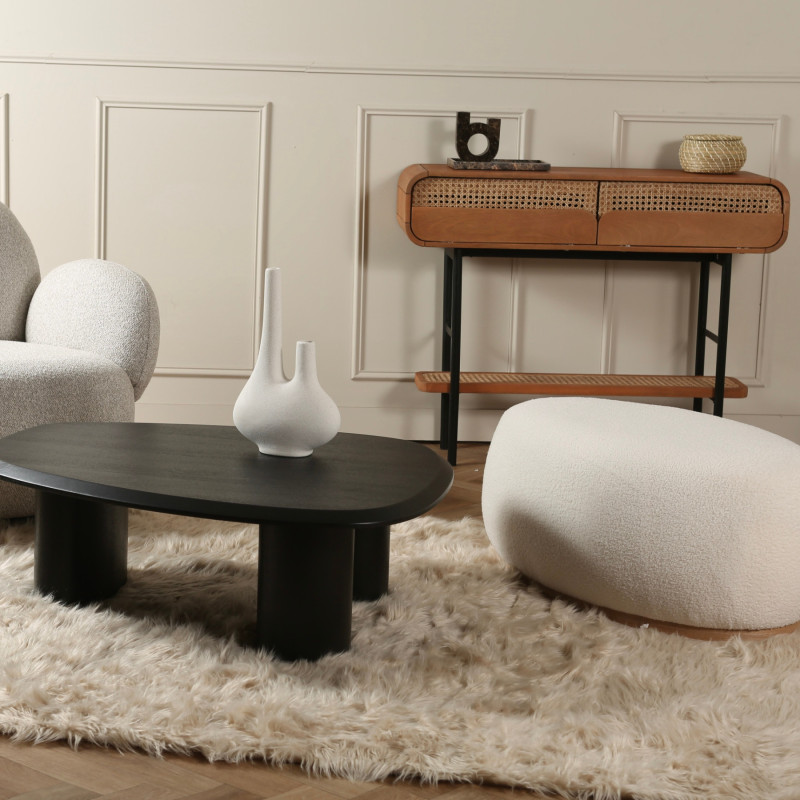 Table basse contemporaine en bois noir MOLLYNE