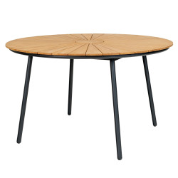 Table de Jardin Ronde 130 cm en Bois de Teck CLEVIA