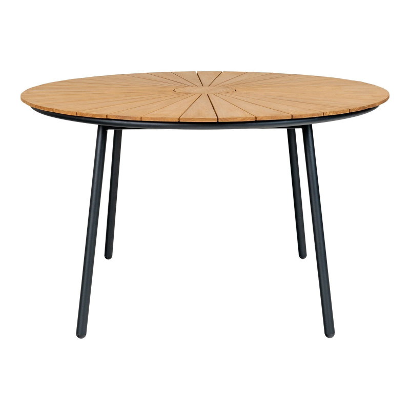 Table de Jardin Ronde 130 cm en Bois de Teck CLEVIA