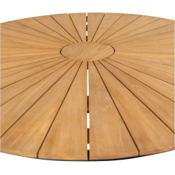 Table de Jardin Ronde 130 cm en Bois de Teck CLEVIA