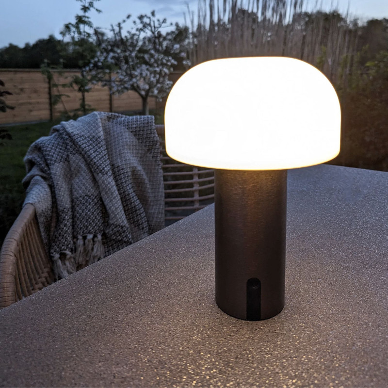 Lampe de table LED à charger blanche et cuivre SOHOL - Moderne