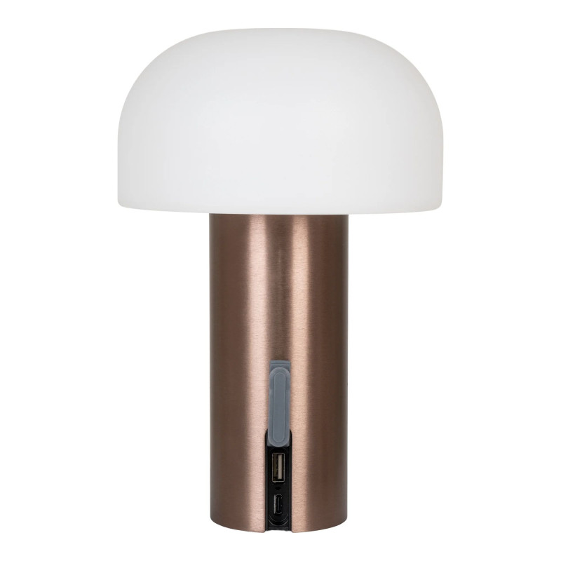 Lampe de table LED à charger blanche et cuivre SOHOL - Moderne