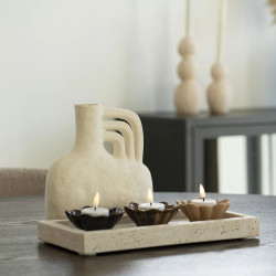 Vase moderne en céramique beige CYMIA - Décoration intérieur