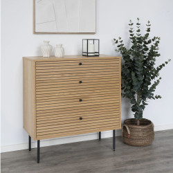 Commode 85x80cm en bois YORK - Rangement fonctionnel