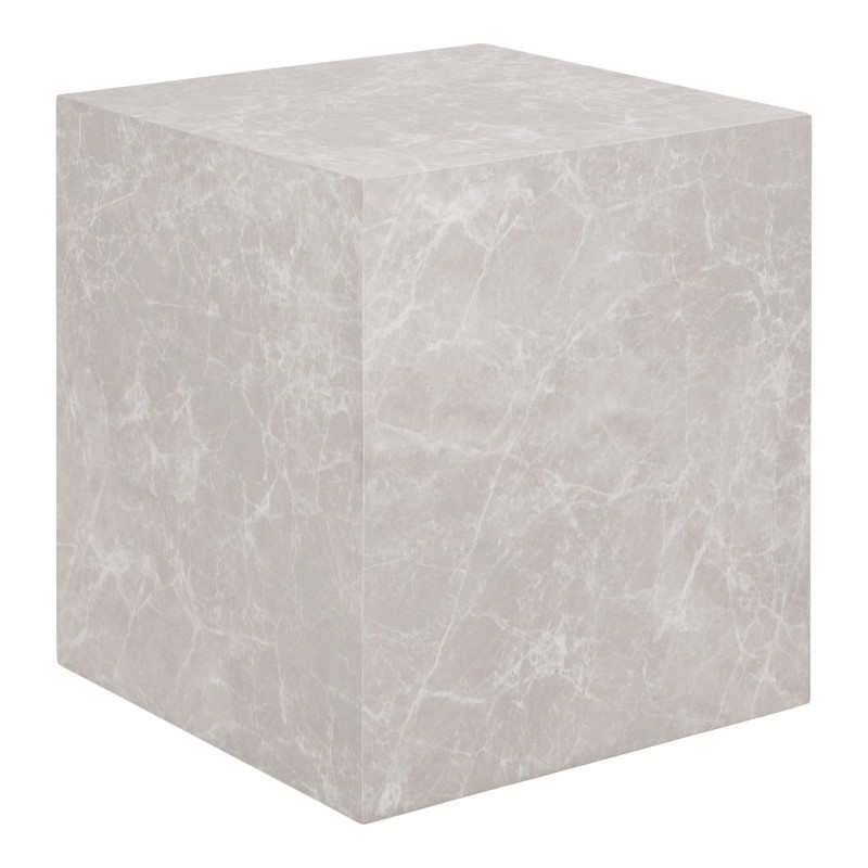 Table d'appoint cube effet marbre beige DERRY - Salon