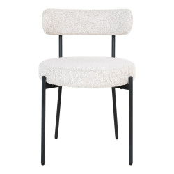 Chaise moderne en tissu bouclé blanc LIMA - Salle à manger