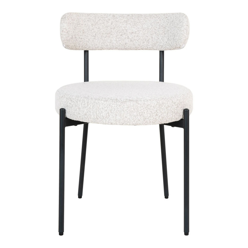 Chaise moderne en tissu bouclé blanc LIMA - Salle à manger