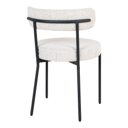 Chaise moderne en tissu bouclé blanc LIMA - Salle à manger