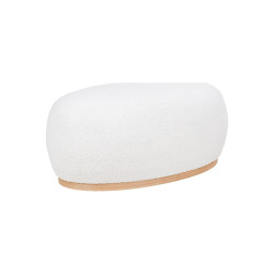 Pouf ovale en tissu blanc POUPIO