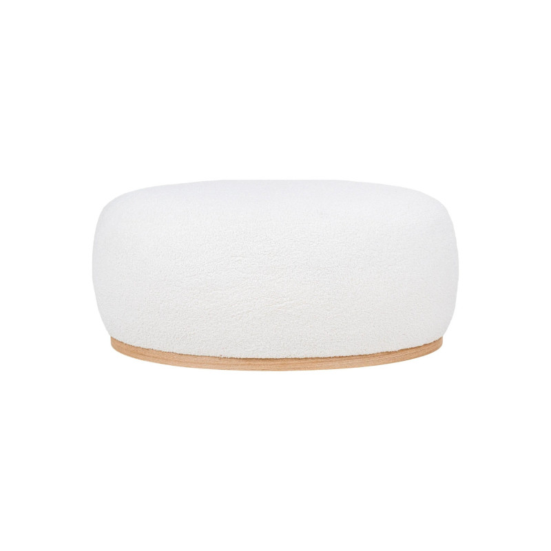 Pouf ovale en tissu blanc POUPIO