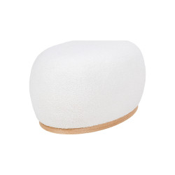 Pouf ovale en tissu blanc POUPIO