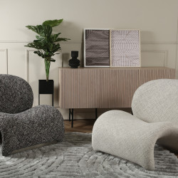 Fauteuil moderne en tissu beige BIBOU