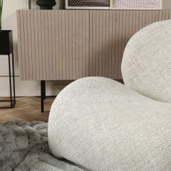 Fauteuil moderne en tissu beige BIBOU