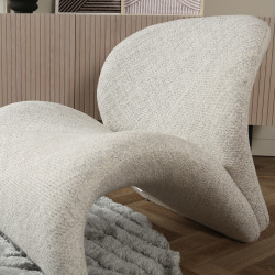 Fauteuil moderne en tissu beige BIBOU