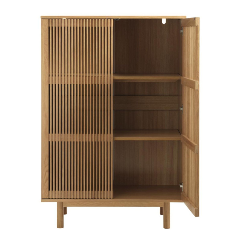 Buffet haut en bois de chêne BERTIO - Rangement