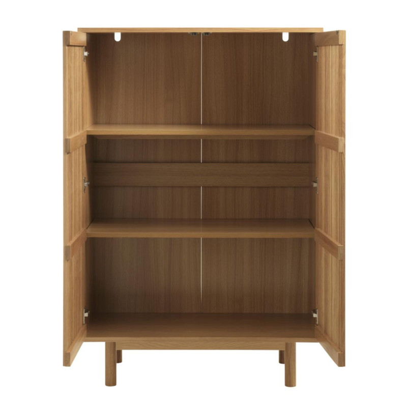 Buffet haut en bois de chêne BERTIO - Rangement