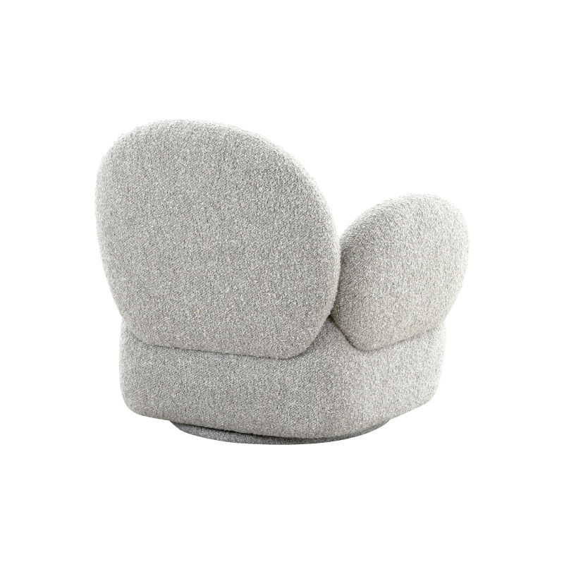 Fauteuil moderne en tissu bouclé gris CAPUCIN