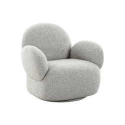 Fauteuil moderne en tissu bouclé gris CAPUCIN