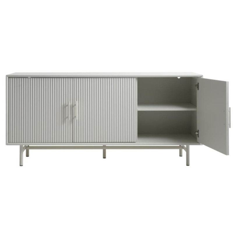 Buffet moderne 3 portes en bois gris PALOZ - Élégance, fonctionnalité