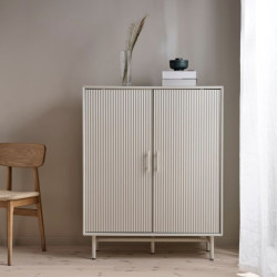 Buffet moderne 2 portes en bois gris PALOZ - Rangement design