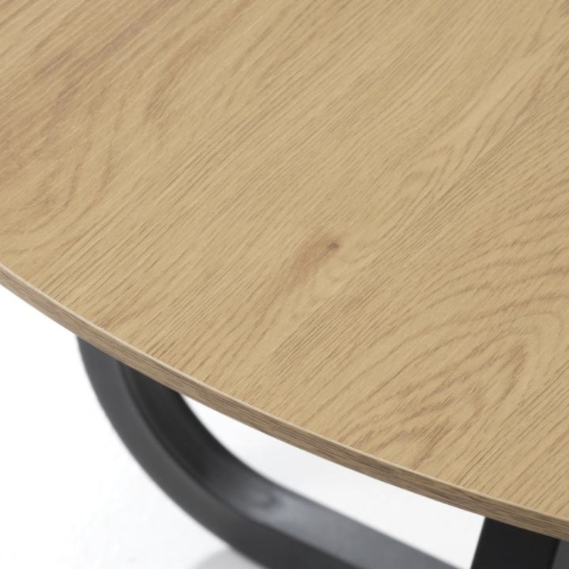 Table à manger ronde 120cm en bois, métal noir EMAYA - Salle à manger