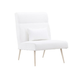 Fauteuil en tissu polaire blanc BILMA