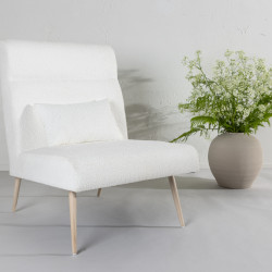 Fauteuil en tissu polaire blanc BILMA