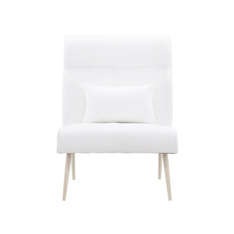 Fauteuil en tissu polaire blanc BILMA