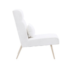 Fauteuil en tissu polaire blanc BILMA