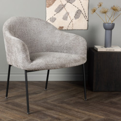 Fauteuil en tissu polaire gris CANYA