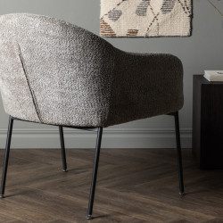 Fauteuil en tissu polaire gris CANYA