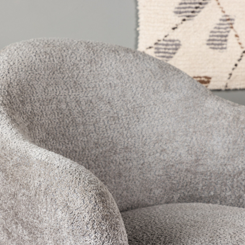 Fauteuil en tissu polaire gris CANYA