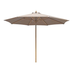 Parasol rond inclinable 3 mètres en bois et tissu HOUSTO - Jardin